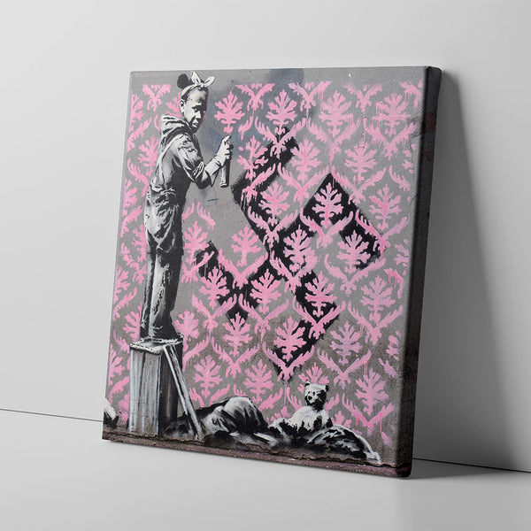 Quadro in tela canvas Banksy "Bimba decoratrice"